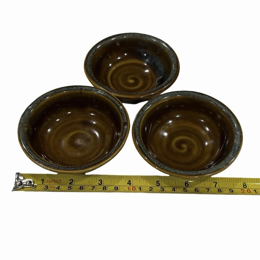 Neher Clay Pottery Set Of 3 Small Glazed Bowls 4